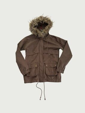 Fur Trim Hood Utility Jacket